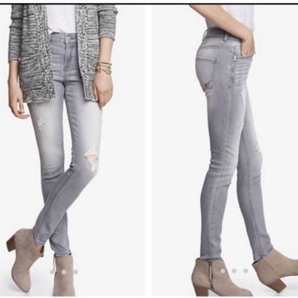 mid rise denim perfect raw hem ankle leggings